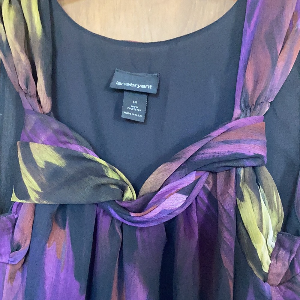 Lane Bryant painterly print sleeveless dress size 14 - Picture 5 of 15